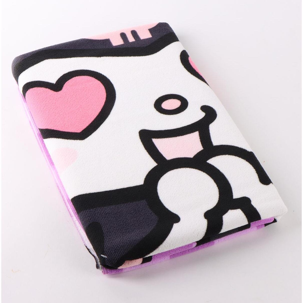 Toalla Microfibra de Hello Kitty - 70x140x1 cm - Color:Morado