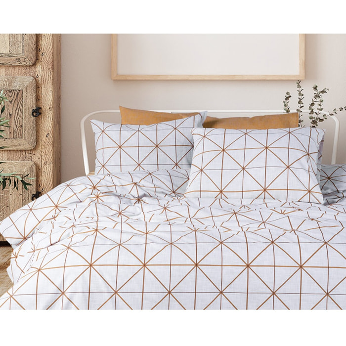 Parure housse de couette et taie(s) oreiller 100% Coton