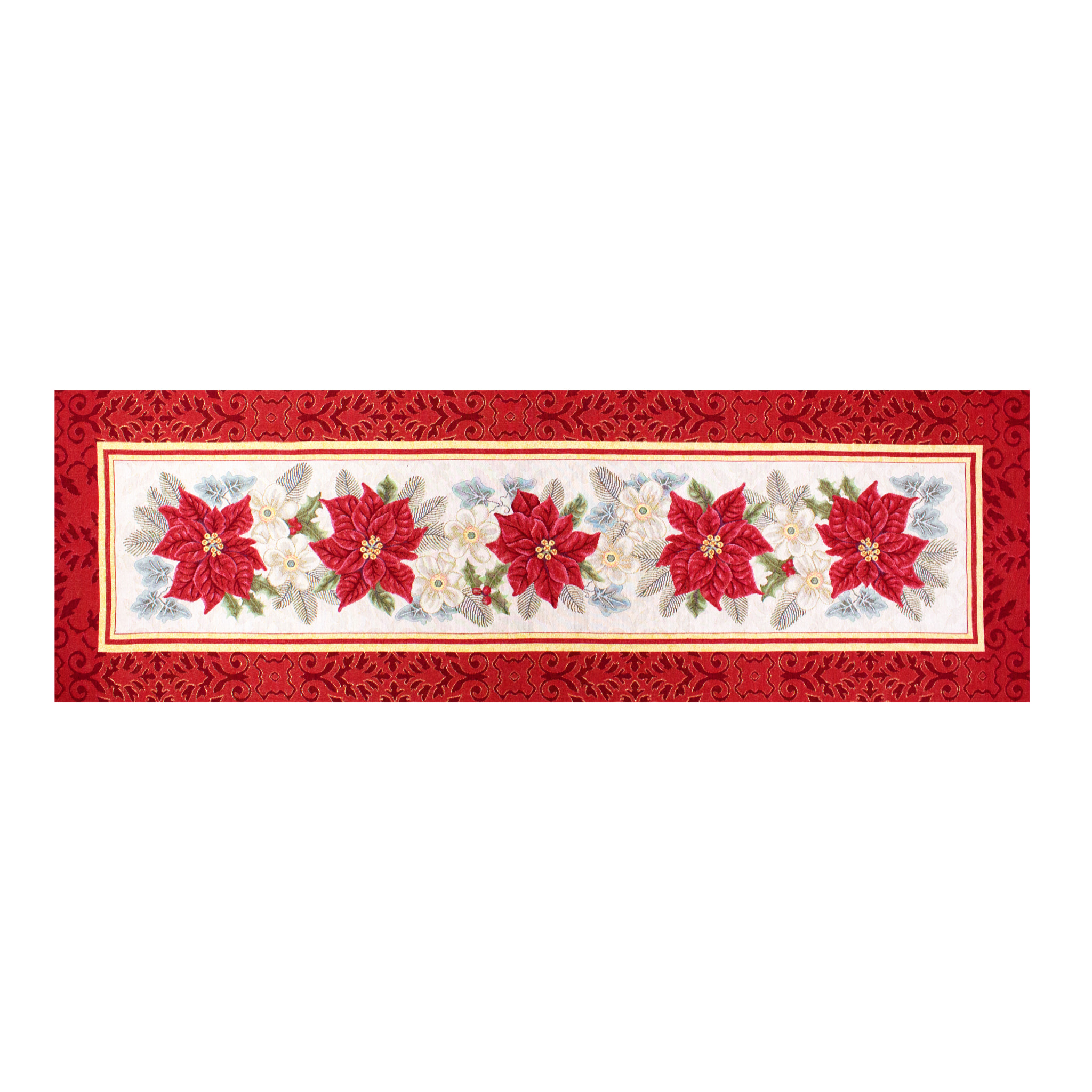 Runner Natalizio Stella di Natale 40x140 cm Gobelin Jacquard