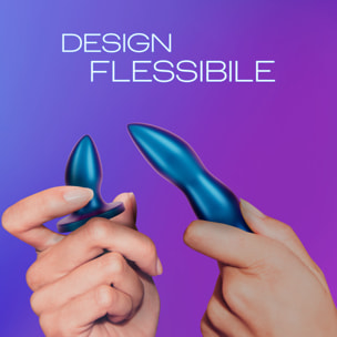 Set Plug Anale Unisex Design Flessibile Play Fanta-Ass-Tic Deep e Deeper Pratico Discreto Facile da Pulire + Gel Lubrificante Intimo Eternal Connection a Lunga Durata da 50ml