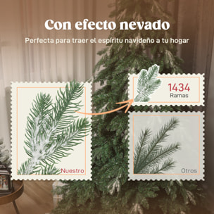 Árbol de Navidad Artificial 210 cm, Ramas Realistas con Efecto Nieve, Árbol de Navidad con Soporte de Acero, Base Plegable, Montaje Rápido, Decoración Navideña para Hogar, Fiesta