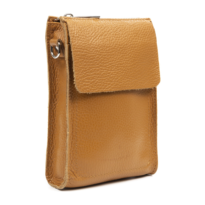 Albaretto Bolso bandolera de mujer de piel auténtica acabado Dollaro