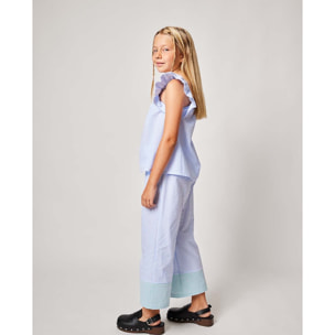 PANTALÓN BICOLOR RAYAS AZUL Y VERDE