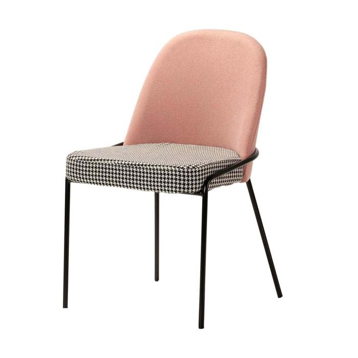 Silla Lino Poliester Rosa 50x58x83 Cm