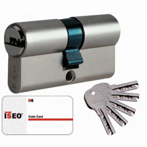 Cylindre Cavers ISEO City ISR6 - 2 entrées de clé - Même variure V9 AGL004302 - Nickelé - 30 x 80 mm