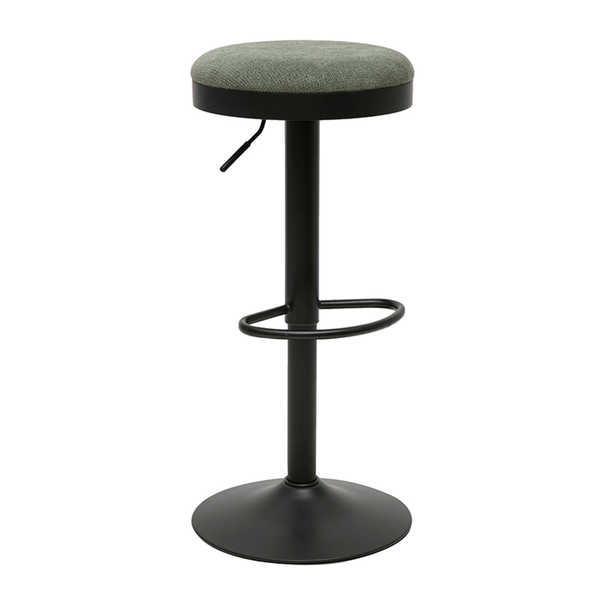 Tabourets de bar réglables en tissu chenille vert kaki et métal (lot de 2) THOR