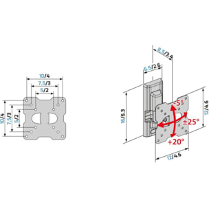Support mural TV MELICONI FTR 100 FLAT