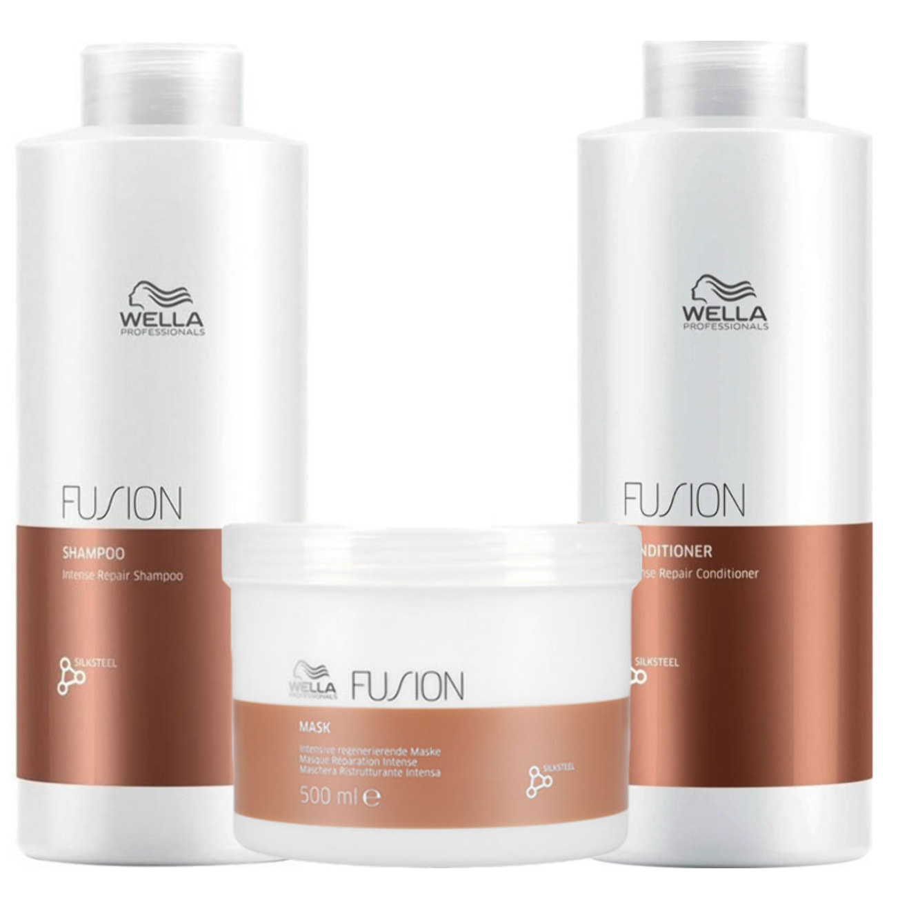 WELLA Kit Fusion Intense Repair Shampoo 1000ml + Mask 500ml+ Conditioner 1000ml