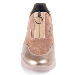 Zapato De Cuña - Beige - Altura: 4 Cm