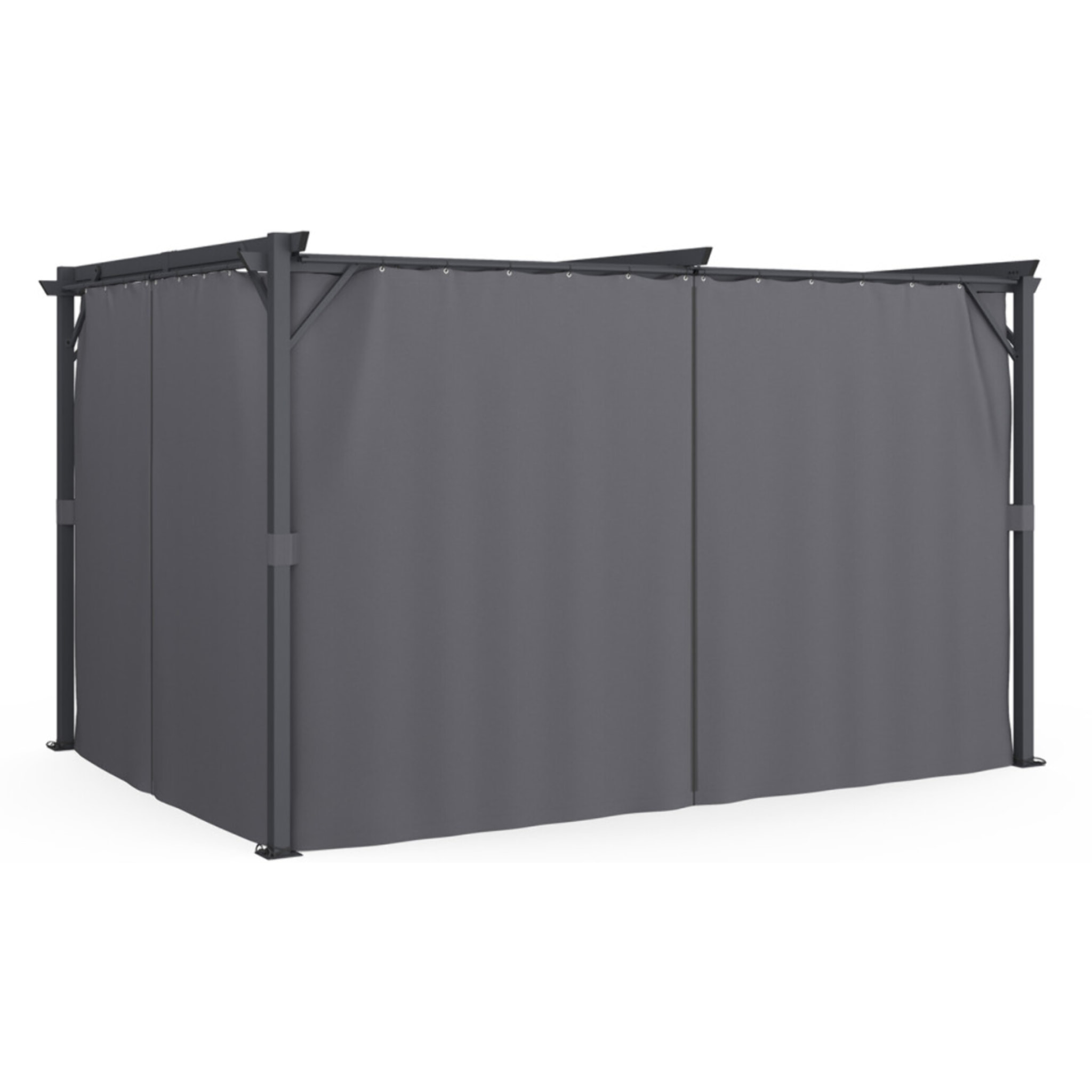 Pergola Marina 3x4m toit rétractable + 4 rideaux moustiquaires