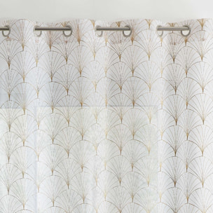 Voilage brodé style art déco - Beige