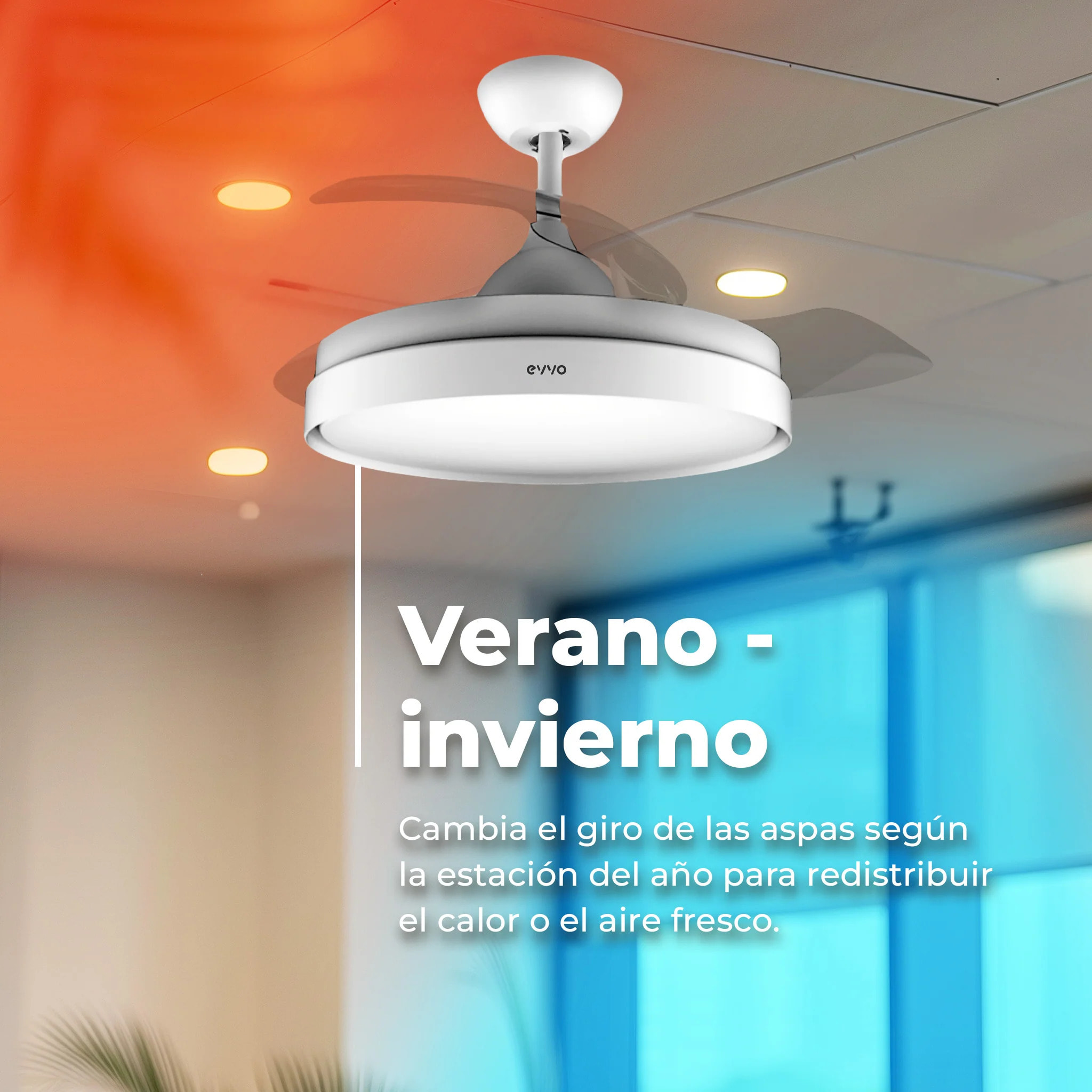 VENTILADOR DE TECHO EVVO V450 INVISIBLE WHITE