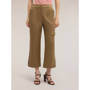 Motivi - Pantaloni cargo in gabardine di cotone - Marrone