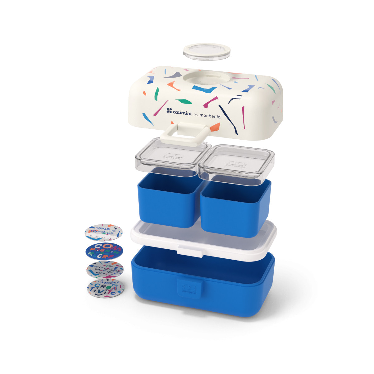 Lunch box à compartiments pour enfant Tresor 800ml Catimini Bleu Terrazzo