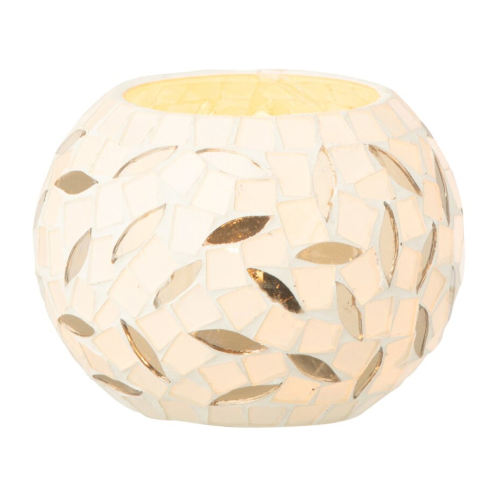 J-Line bougeoir Bal - verre - blanc/argent - small