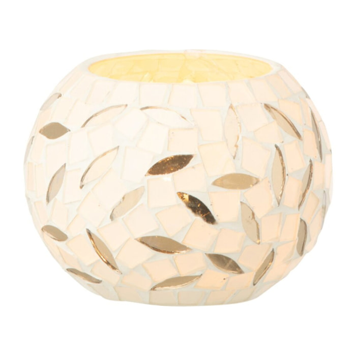 J-Line bougeoir Bal - verre - blanc/argent - small