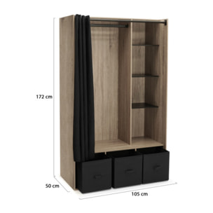 Dressing Camille 172cm effet bois