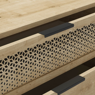 Commode 3 tiroirs effet chêne - CORTO