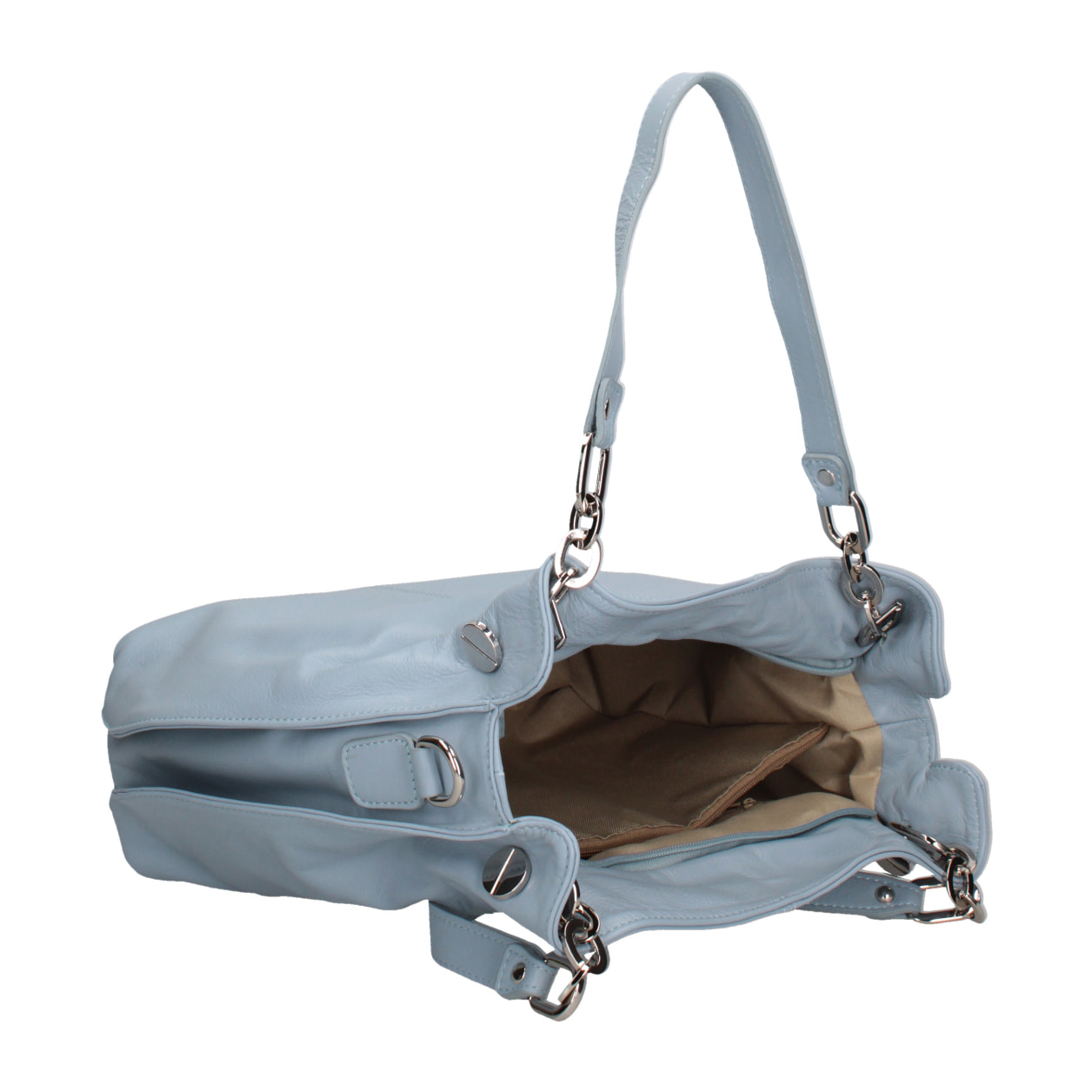 Borsa a spalla da donna In Vera pelle Made in Italy 38x30x12 cm