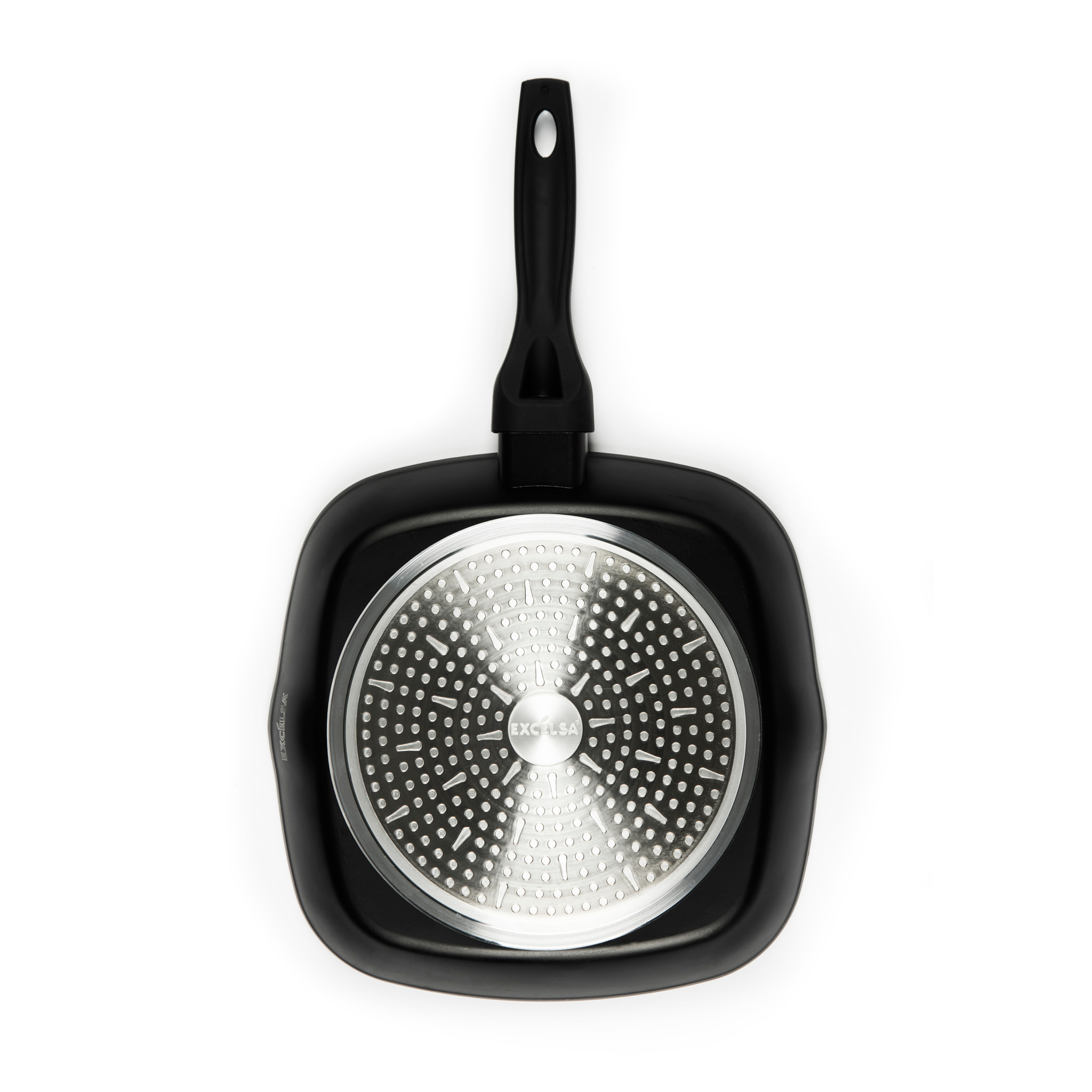 Poêle grill 28 × 28 cm Excelsa – Ecoenergy, Aluminium Noir