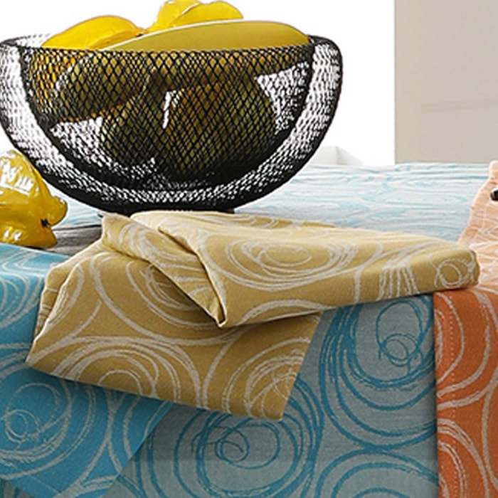 Lot de 3 serviettes de table spirale - CITRON