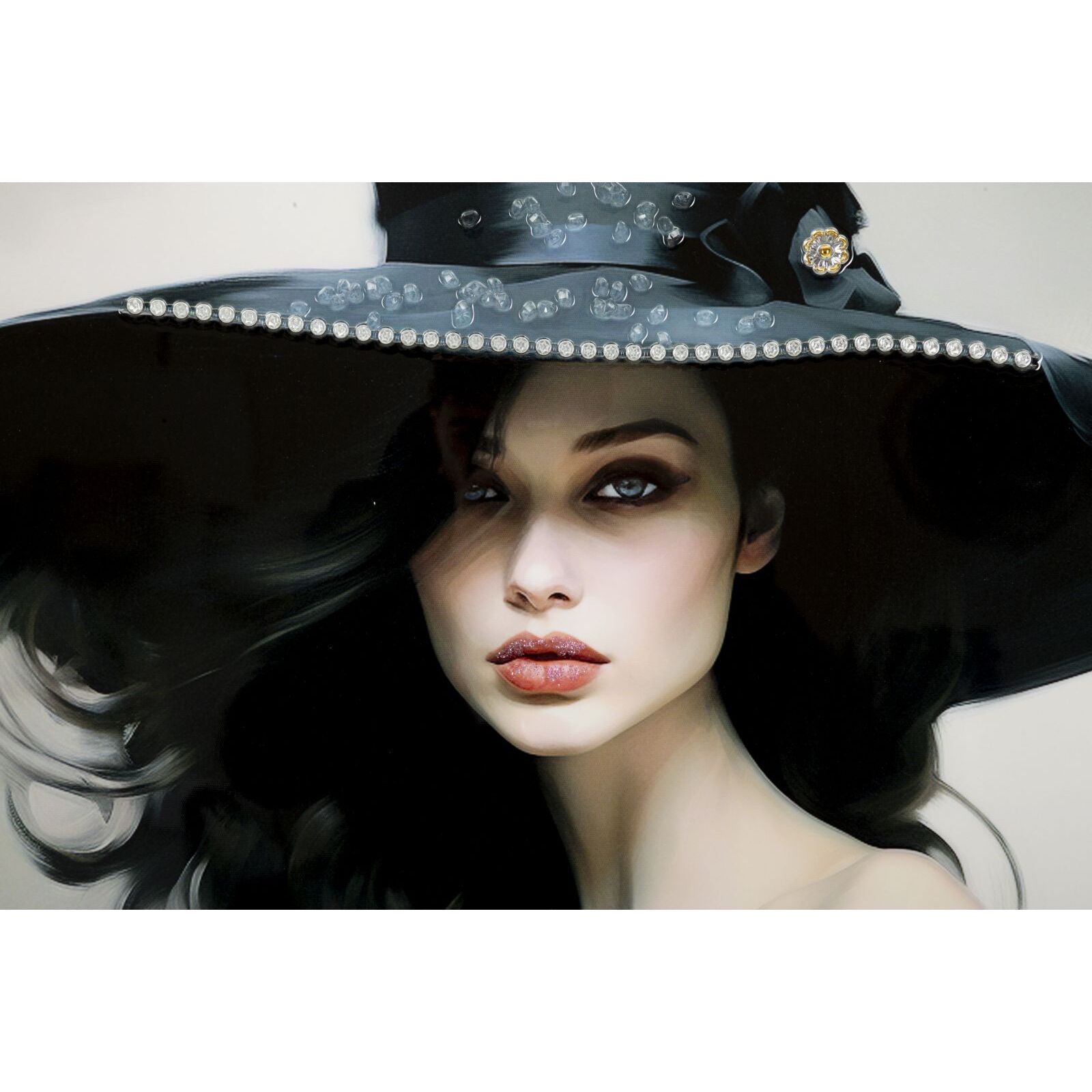 DIPINTO SU TELA LACCATO DORI C/CORNICE -A- CM 62X4X92