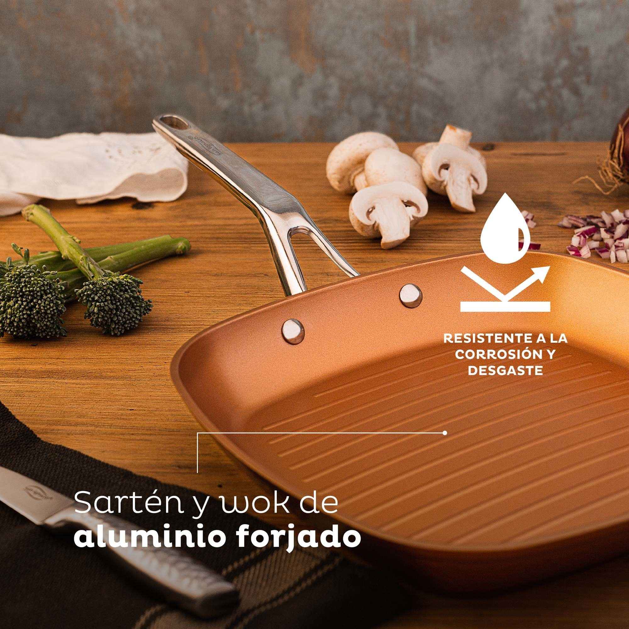 Set sartén grill y wok 28cm san ignacio