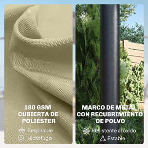 Sombrilla Doble con 36 Luces LED Solares, 4x2 m, Sombrilla Terraza Exterior con Manivela, UPF50+, 12 Varillas, Resistente al Agua, Parasol para Jardín, Terraza, Patio, Beige