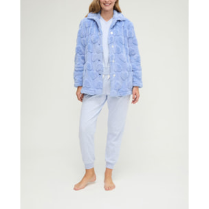 Conjunto mujer de pijama con bata corazones