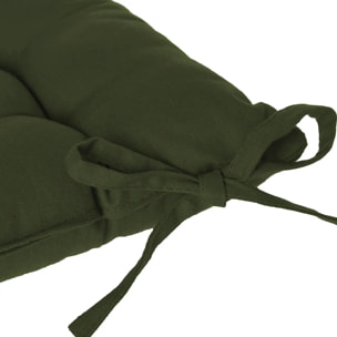 Galette de chaise vert kaki 38x38cm