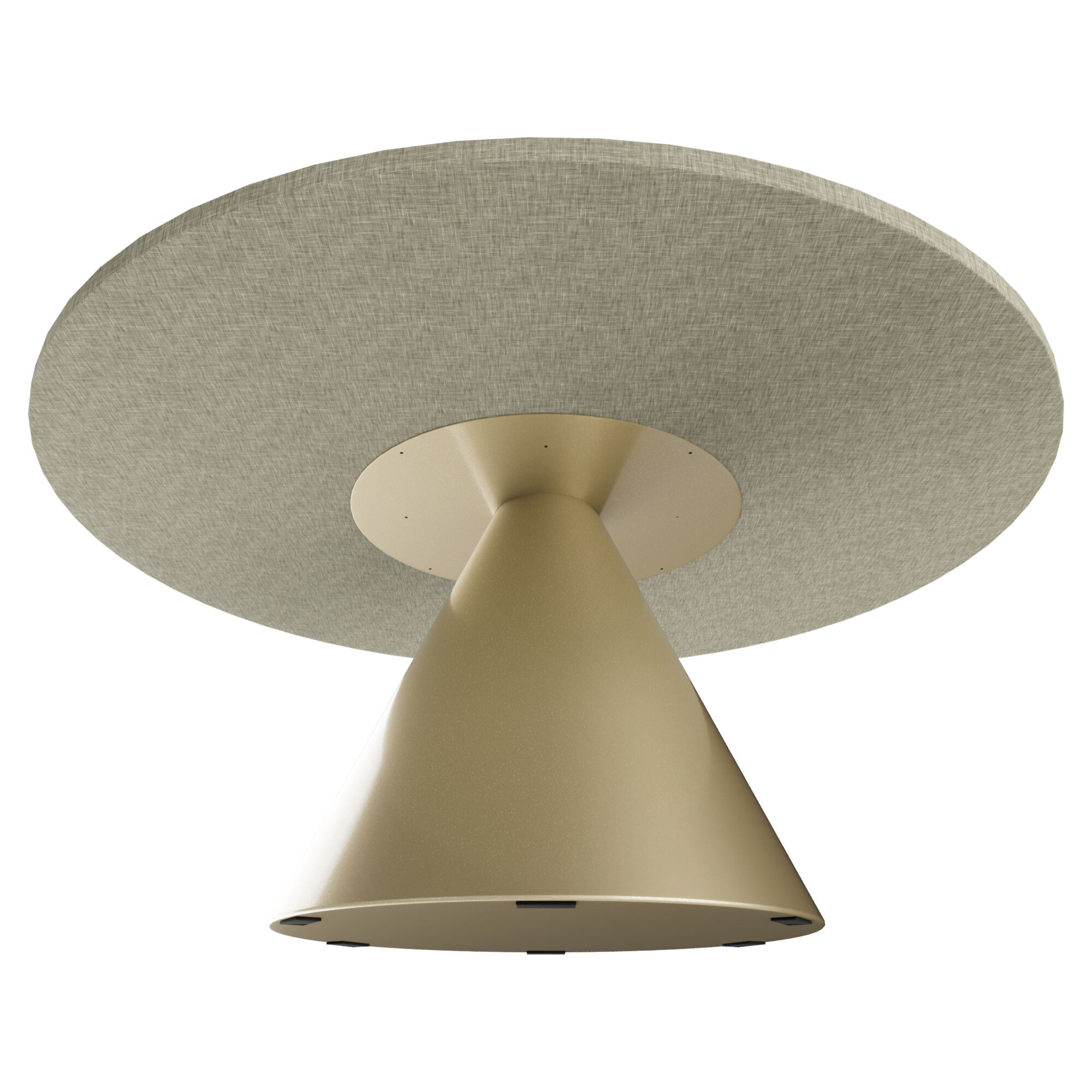 Artù Brass - Tavolo da pranzo rotondo ⌀ 120 cm in legno laminato con base a cono in metallo Grigio Testurizzato