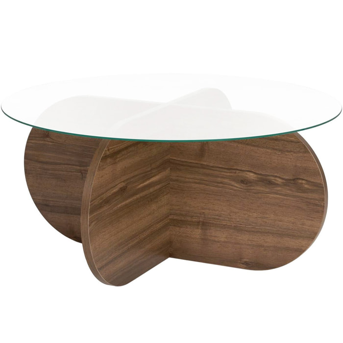 Table basse ronde en verre - EOLIA