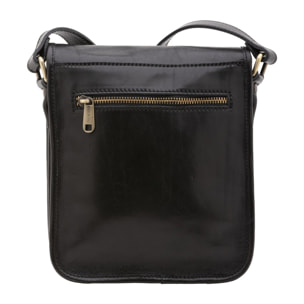 Borsa a tracolla uomo in vera pelle - Modello False - Made in Italy - 23.0 x 20.0 x 9.0 cm