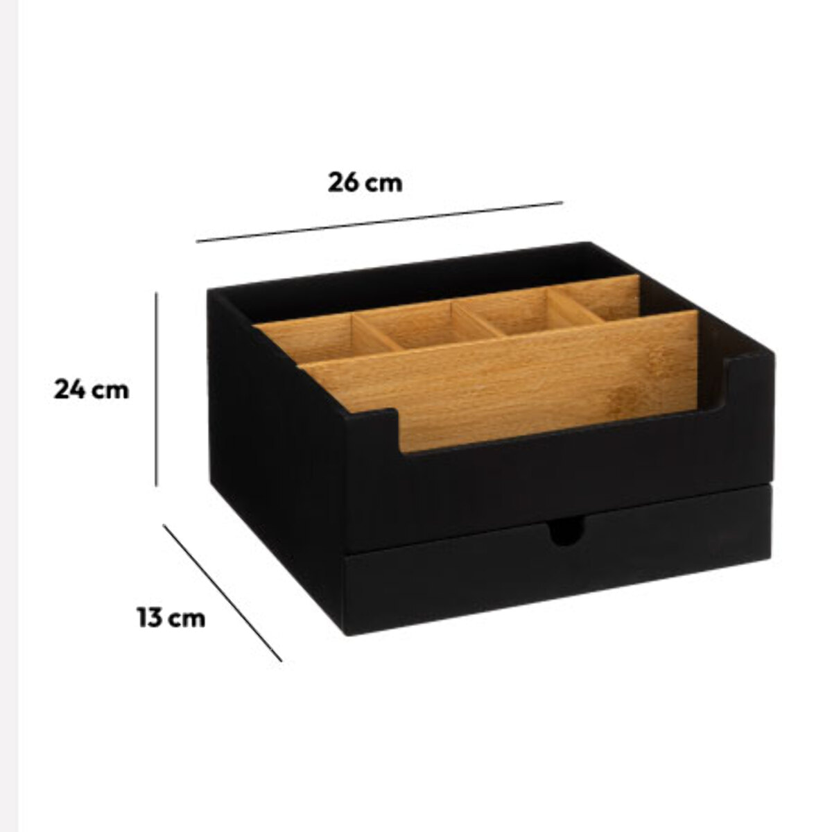 Organiseur 1 tiroir Noir Naturéo