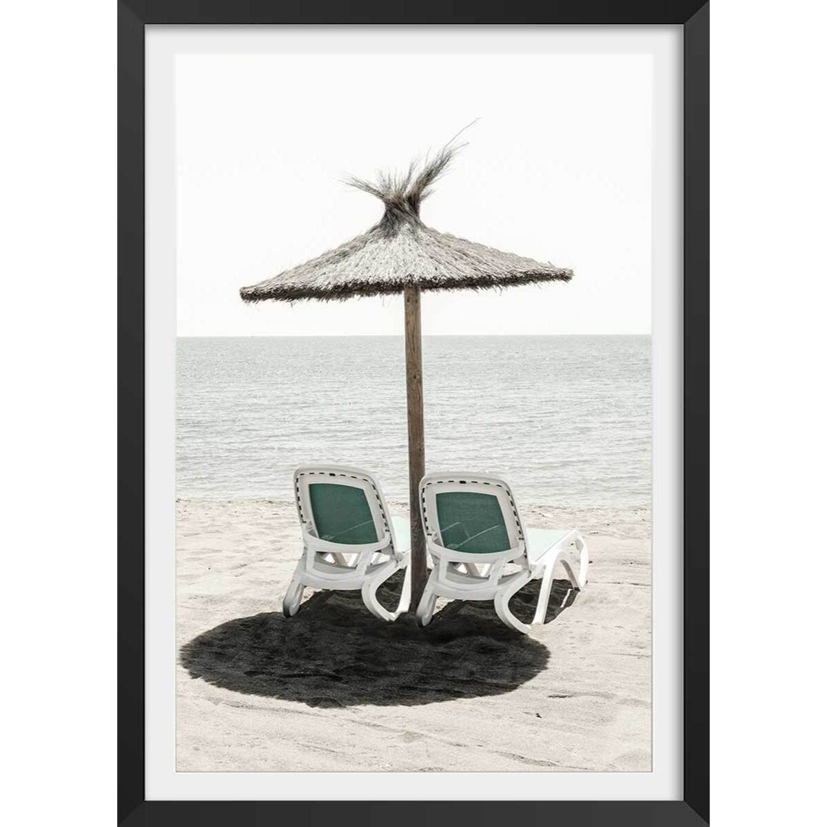 Poster coin d'ombre Affiche + cadre en bois - Noir