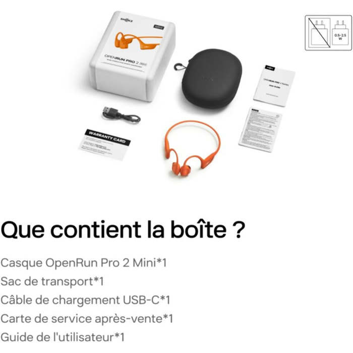 Casque SHOKZ OpenRun Pro 2 Mini Orange