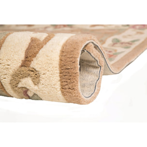 Tapis en laine rond AUBUSSON Beige