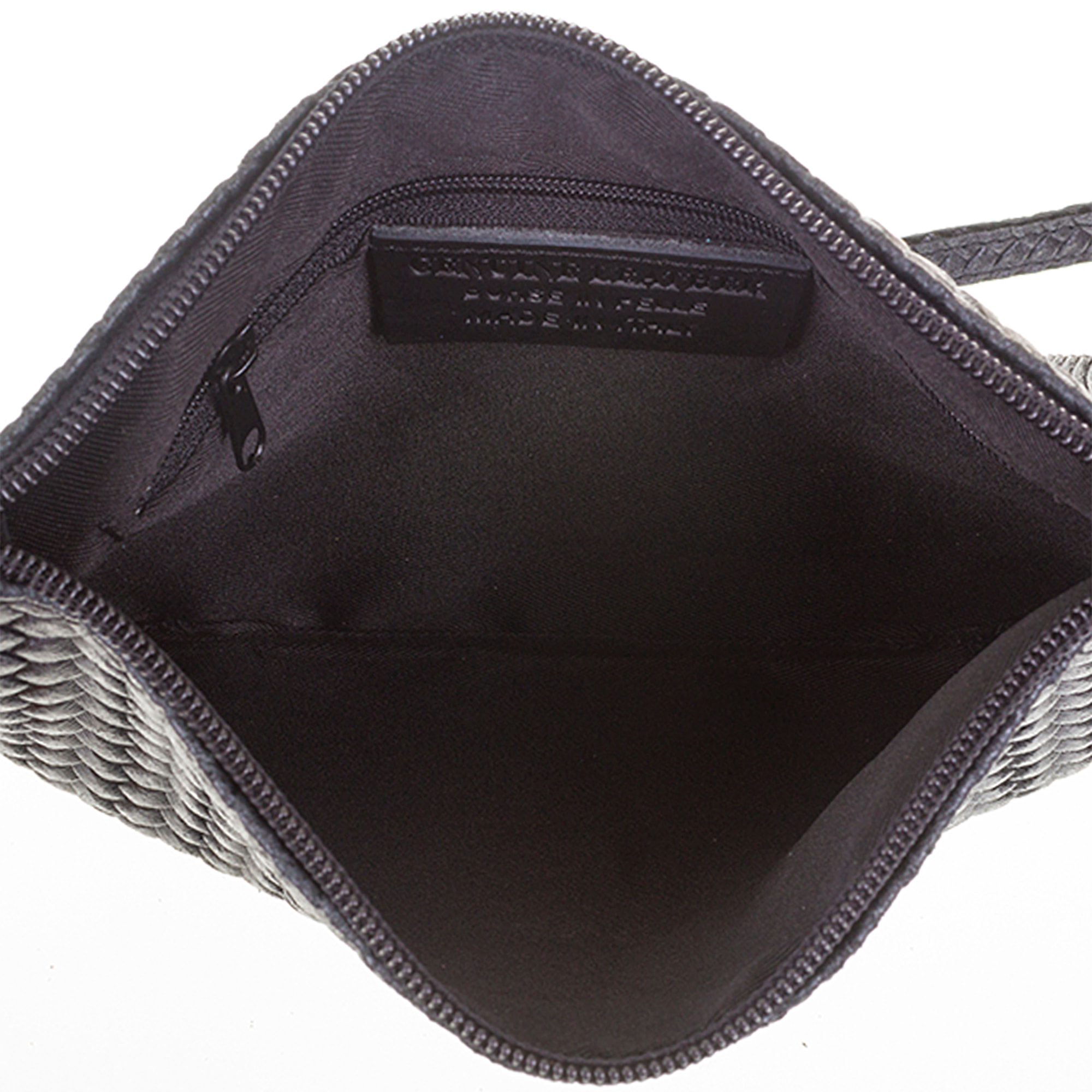 FIRENZE ARTEGIANI Borsa a Spalla da Donna Oleggio. Vera Pelle Scamosciata Incisa Spina di Pesce Made in Italy 23x4x15 Cm. Colore nero