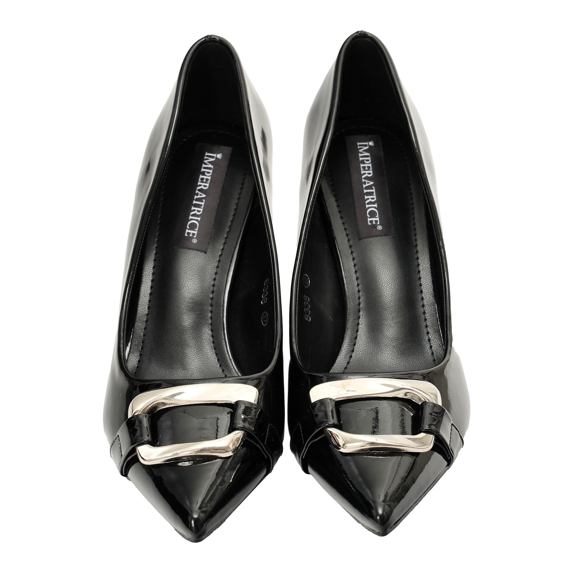 Decolletè in simil pelle verniciata con fibbia