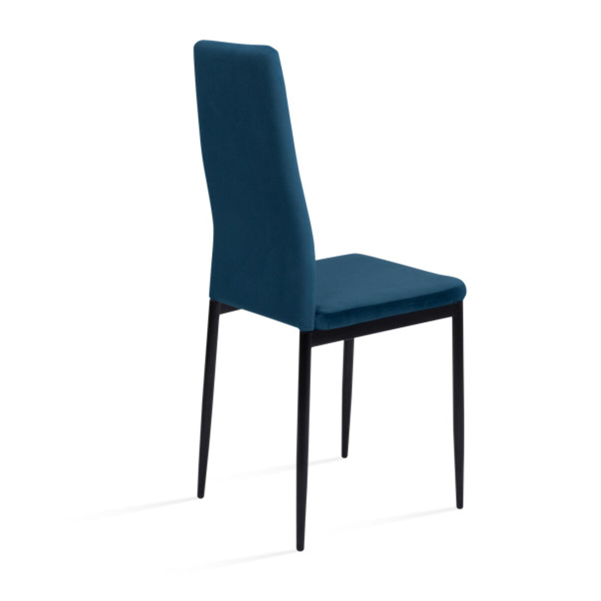 Chaises Jade en velours et pieds noirs - Bleu