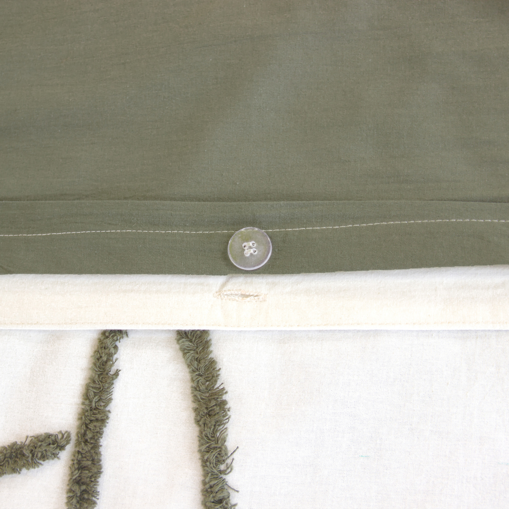 Parure de lit enfant tigre tufté réversible - Blanc