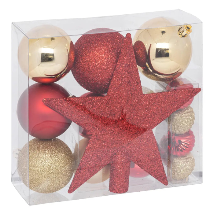 Kit de sapin "Colorama de Noël" 18 pièces rouge/or