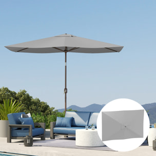 Toldo de Recambio de Sombrilla de 3x2 m Toldo de Repuesto para Sombrilla de Patio con Ventilación Superior Protección UV 50+ Cubierta de Repuesto para Parasol para Exteriores Gris Claro