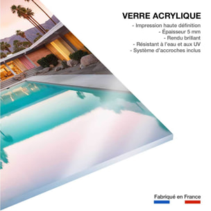 Tableau design piscine au sunset californien  Tableau plexiglas