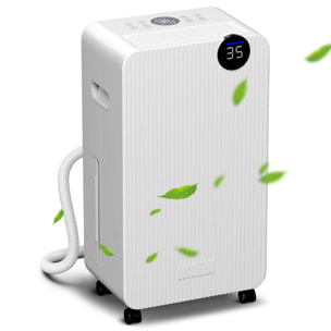 Deshumidificador, 12L/día, Depósito 2,1L, Silencioso, Deshumidificador Eléctrico con 4 Modos, Pantalla LED, Temporizador, Apagado Automático, Bloqueo Infantil y Drenaje Continuo, hasta 12-25Ã£Å½Â¡