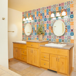 Stickers muraux - Sticker Mural Carrelage adhésif Cuisine Salle de Bain - 60 STICKERS CARRELAGES AZULEJOS LEOPOLDO