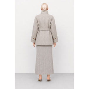 Kocca - Cappotto da donna doppiopetto con cintura e collo classico Donna
