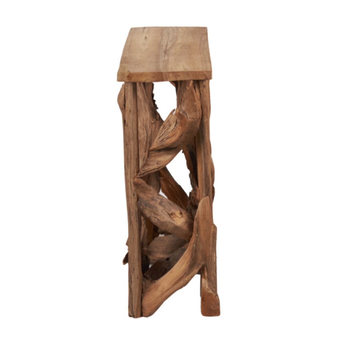 Console rectangulaire L. 98 cm en bois de teck avec plateau – BERLIOZ