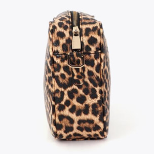 Borsa a tracolla basic con stampa leopardata