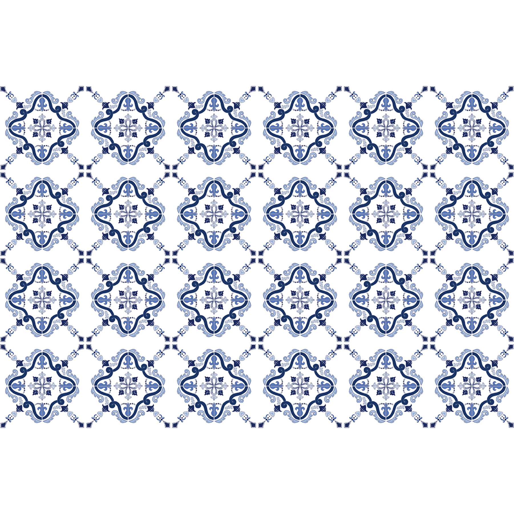 Stickers muraux - Sticker Mural Carrelage adhésif Cuisine Salle de Bain - 24 STICKERS CARREAUX DE CIMENT AZULEJOS LOICIA